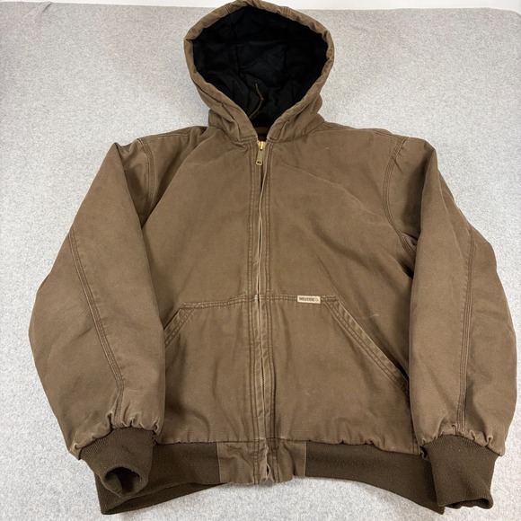 Wolverine Other - Wolverine Jacket Mens XL Brown Workwear Outdoors Utility Zip Hooded Distressed